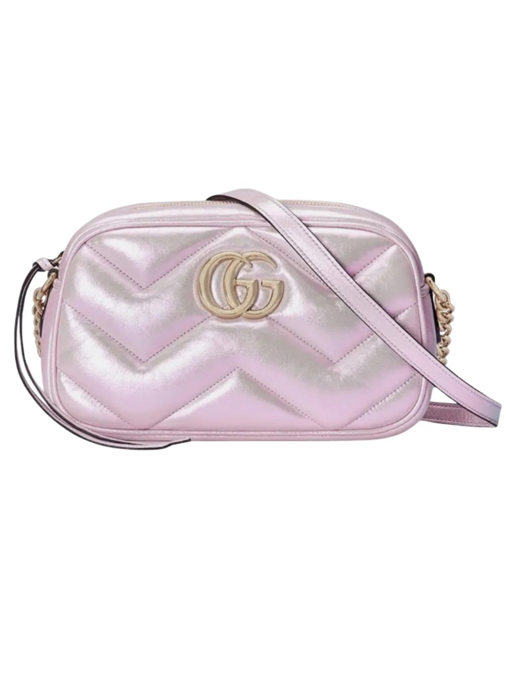 New with Tags Gucci Marmont Iridescent Escape Pink GG shoulder bag